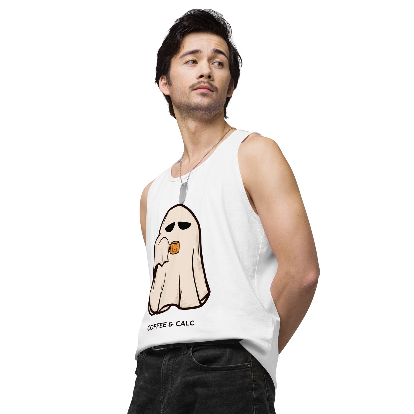 Men’s premium tank top " coffee and calc"