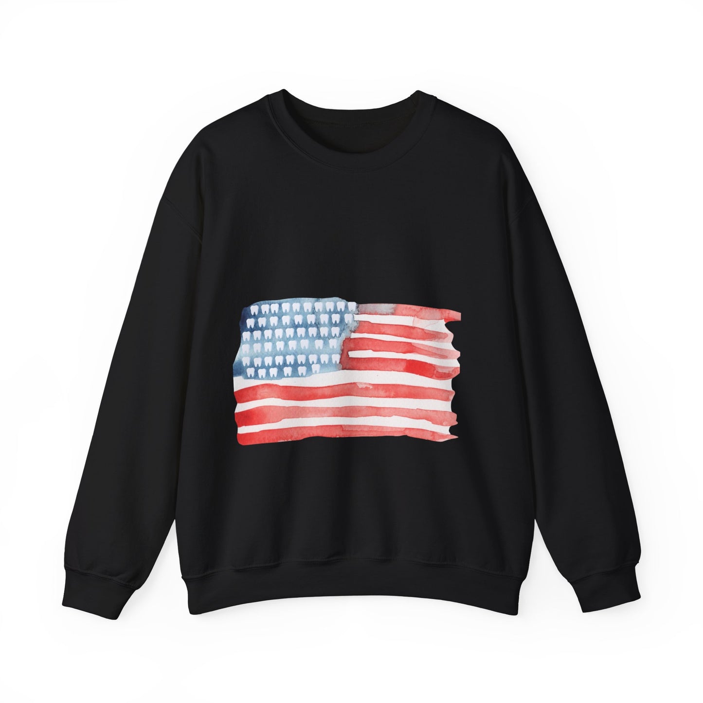 American Watercolor Tooth Flag Sweatshirt