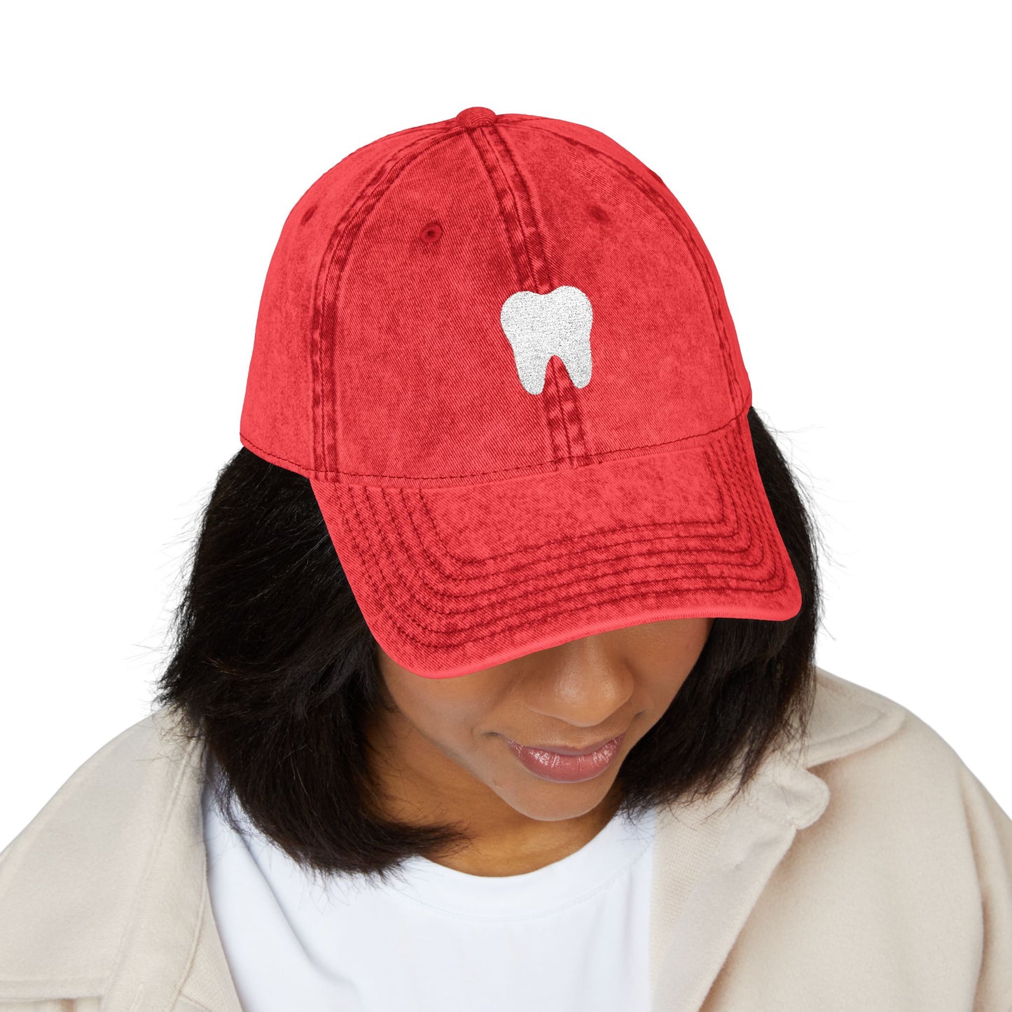 Embroidered Tooth Vintage Cap