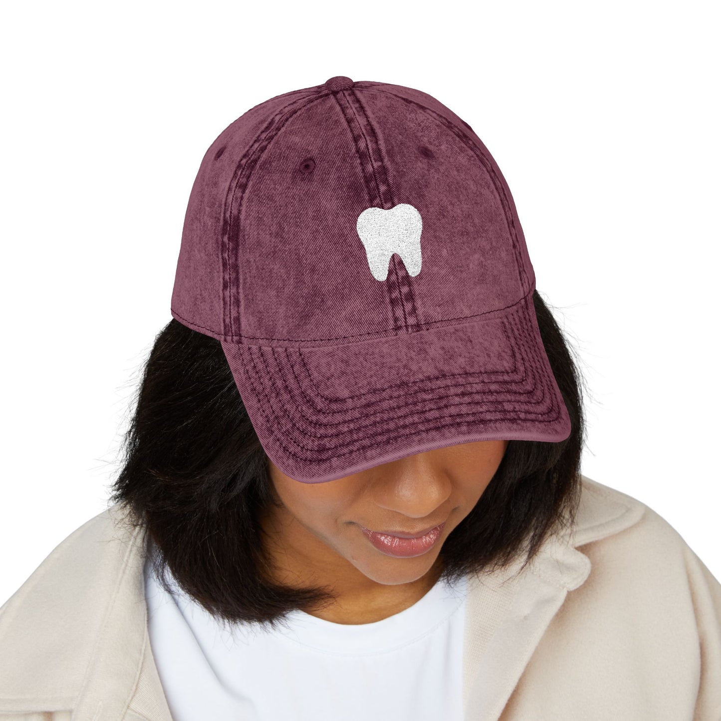 Embroidered Tooth Vintage Cap