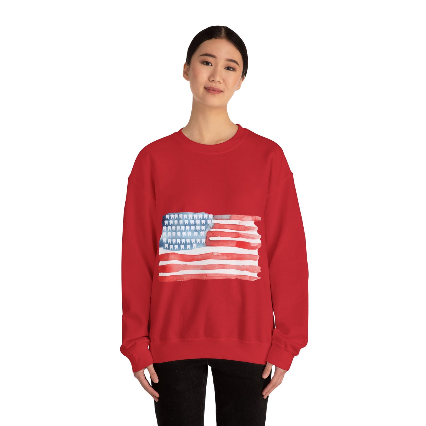 American Watercolor Tooth Flag Sweatshirt