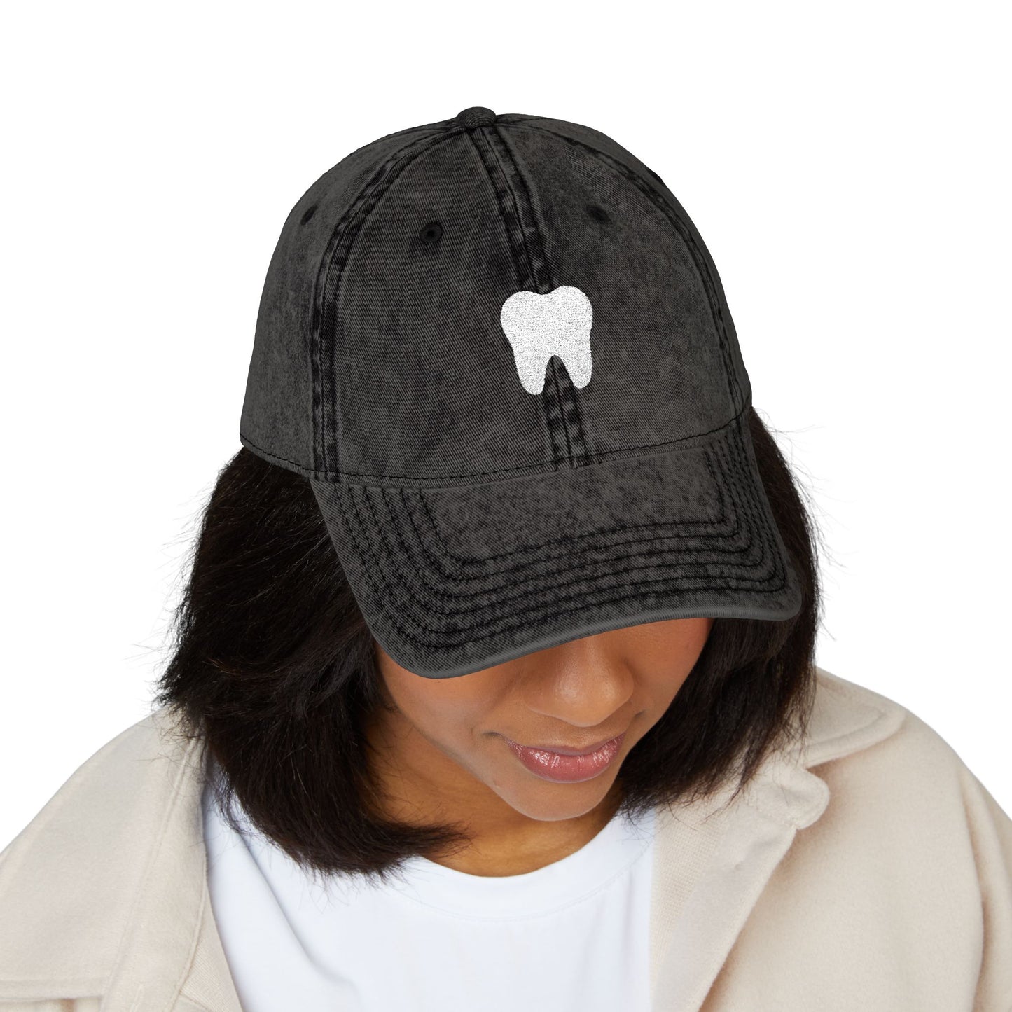 Embroidered Tooth Vintage Cap