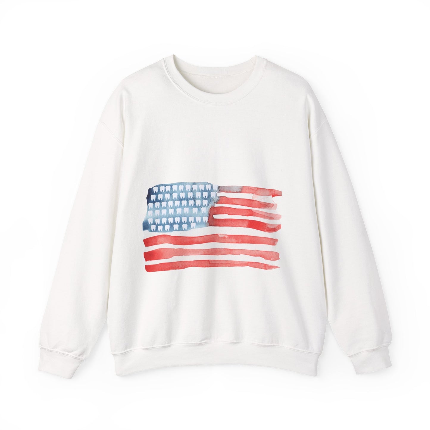 American Watercolor Tooth Flag Sweatshirt