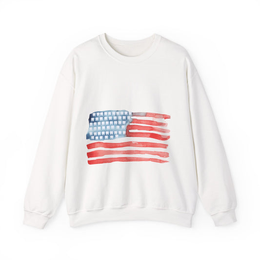 American Watercolor Tooth Flag Sweatshirt