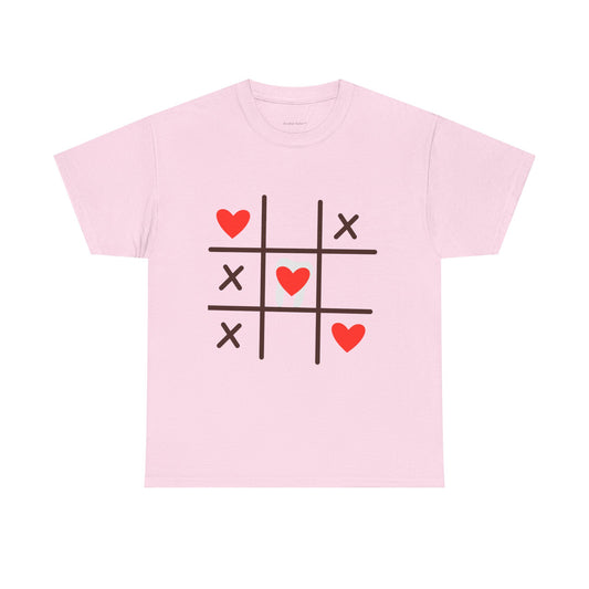 Tic Tac Love Graphic Tee — Heart Tic-Tac-Toe Valentine T-Shirt