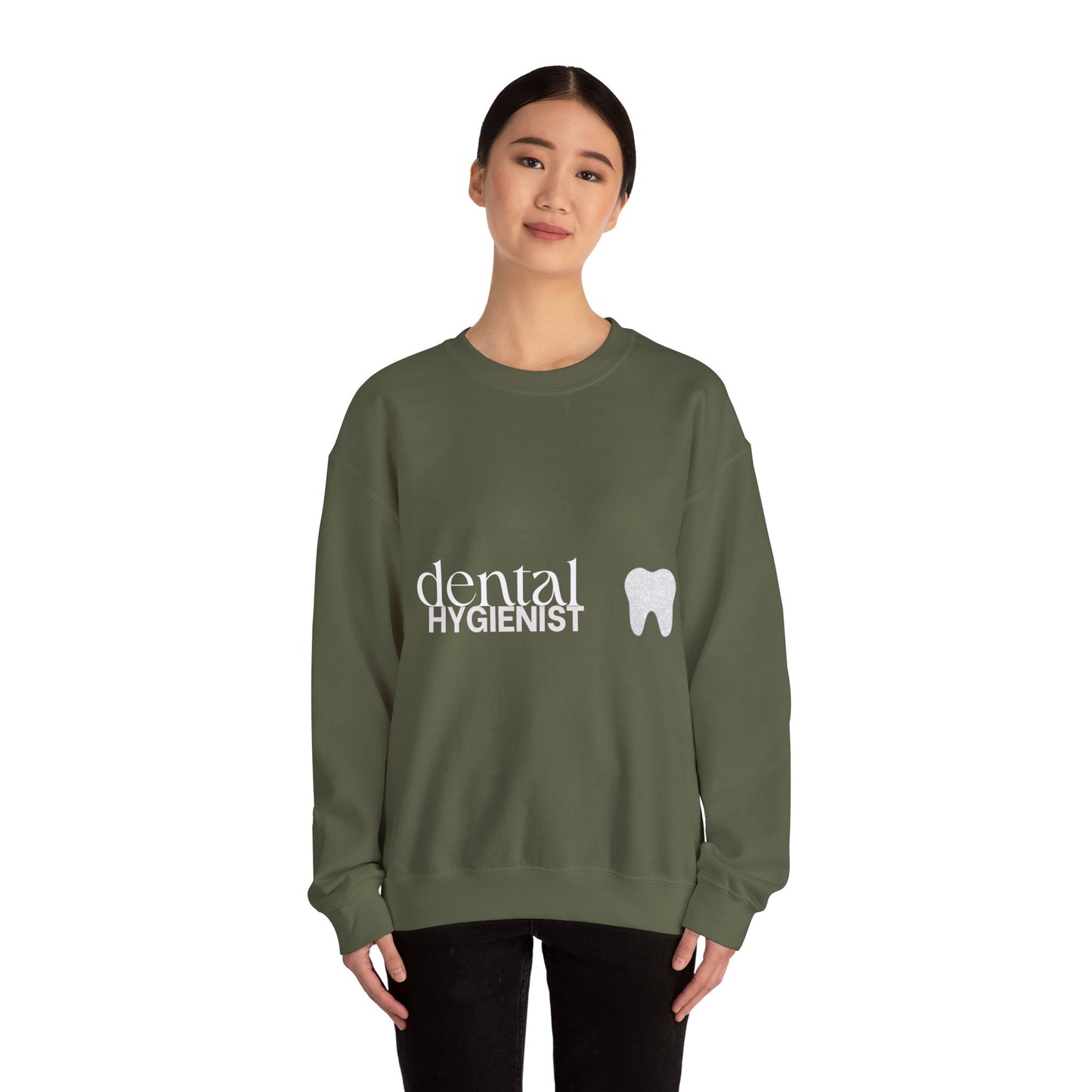 Hygienist Crewneck Sweatshirt — Tooth Icon Dental Hygienist Gift