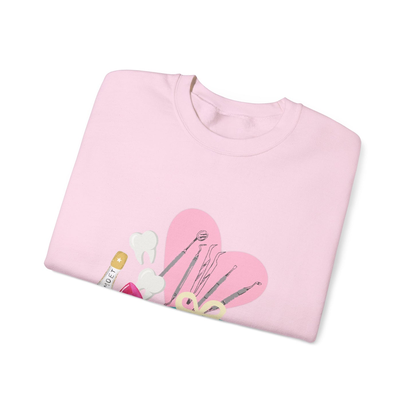 Dental Celebration Icons Sweatshirt — Champagne, High Heel & Gift Crewneck