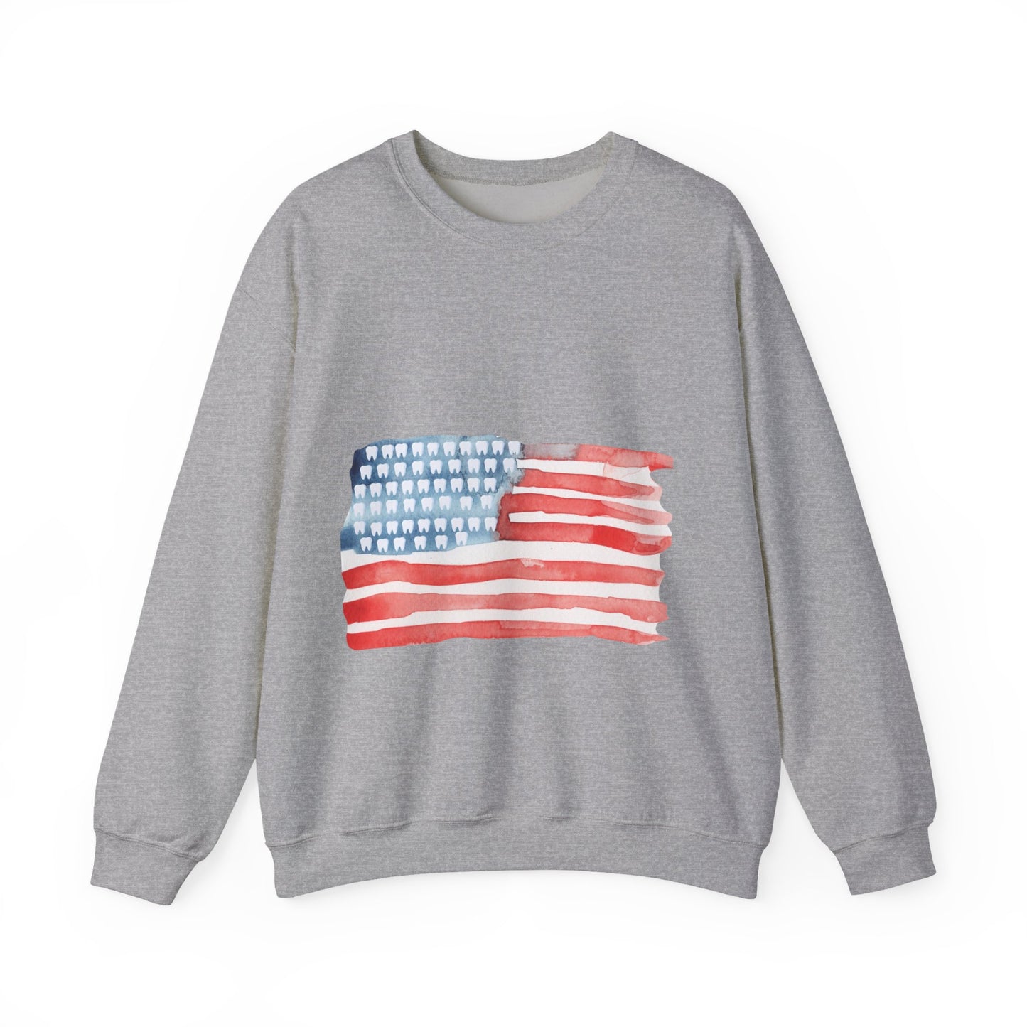 American Watercolor Tooth Flag Sweatshirt