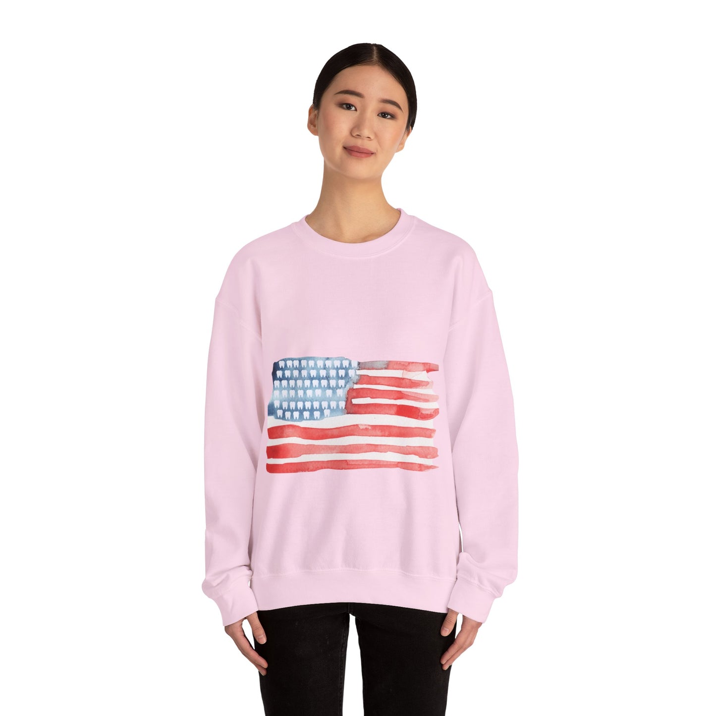 American Watercolor Tooth Flag Sweatshirt