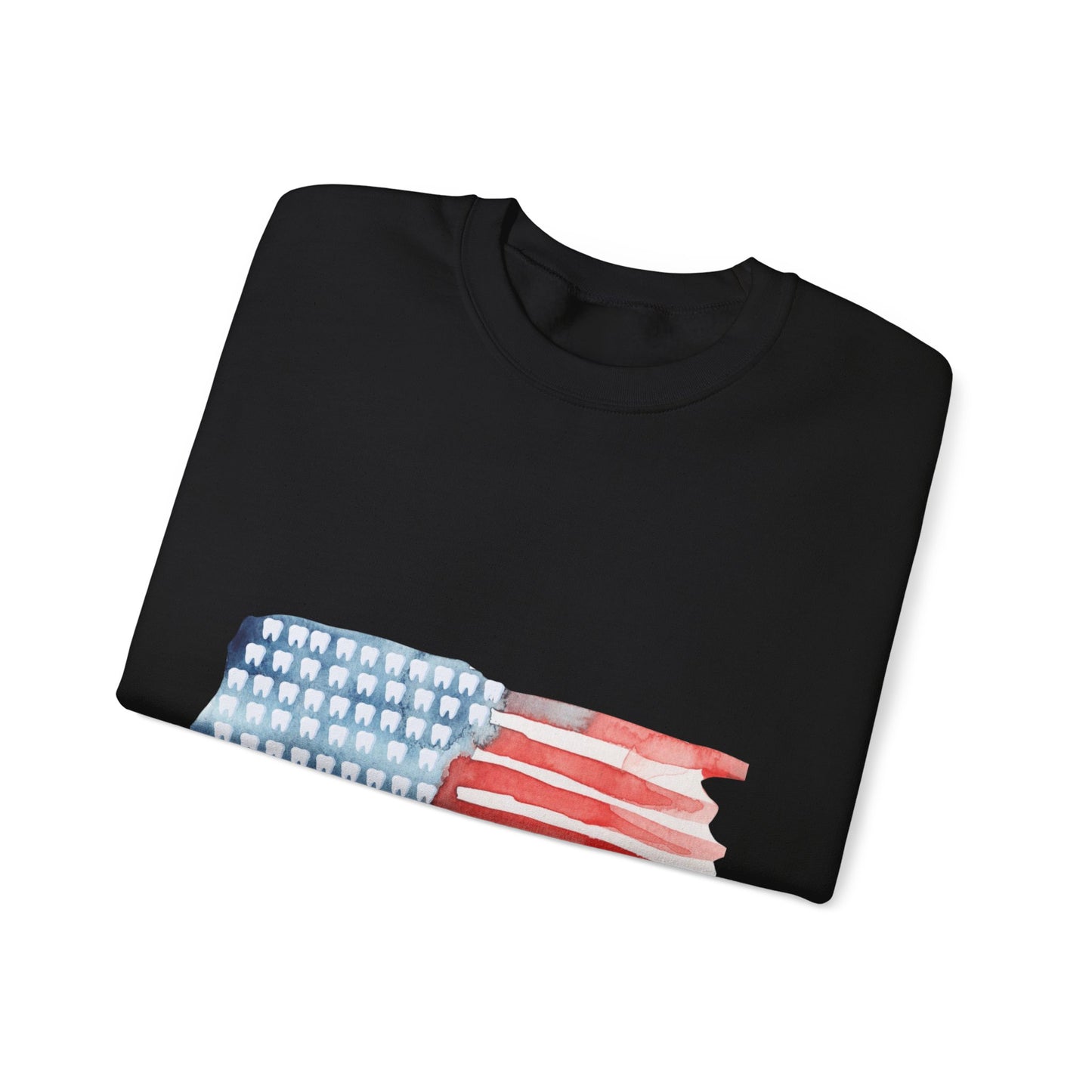 American Watercolor Tooth Flag Sweatshirt