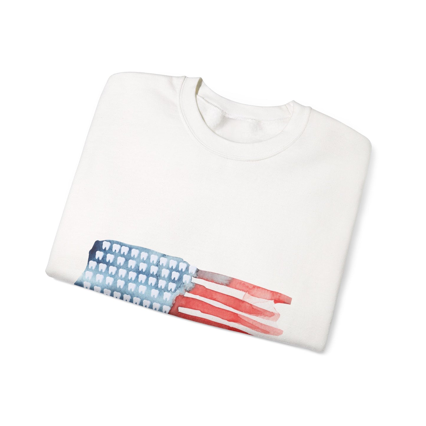 American Watercolor Tooth Flag Sweatshirt