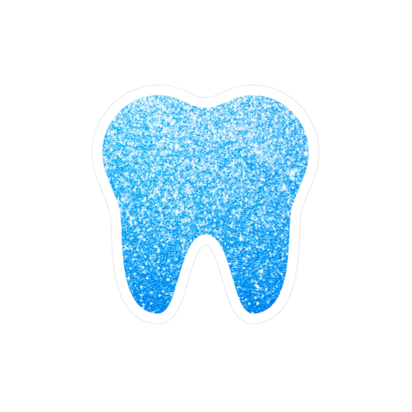 Blue Glitter Tooth Kiss-Cut Vinyl Decal — Dental Sticker for Dentists, Hygienists & Kids