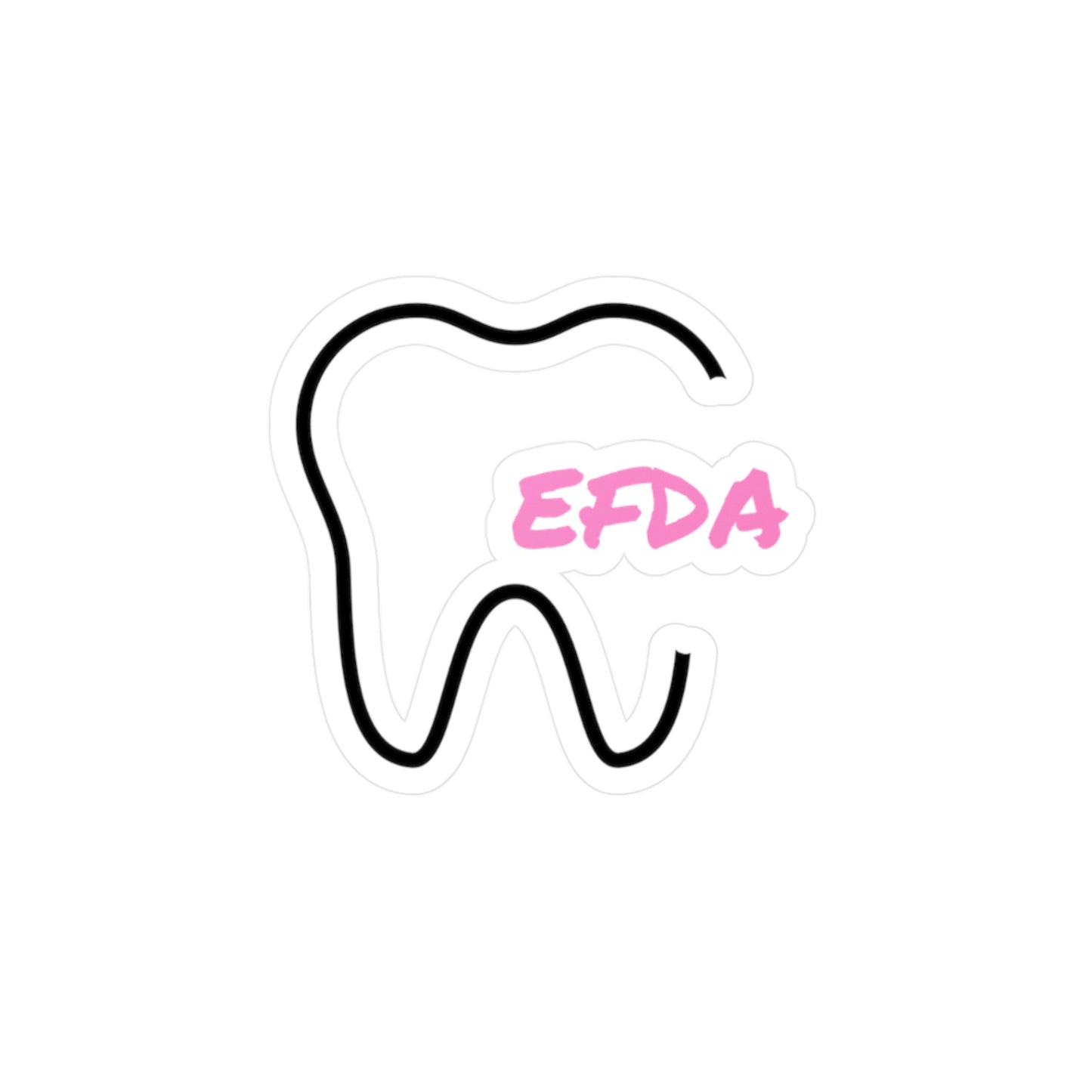 Tooth Outline Kiss-Cut Vinyl Sticker – EFDA Pink Dental Decal