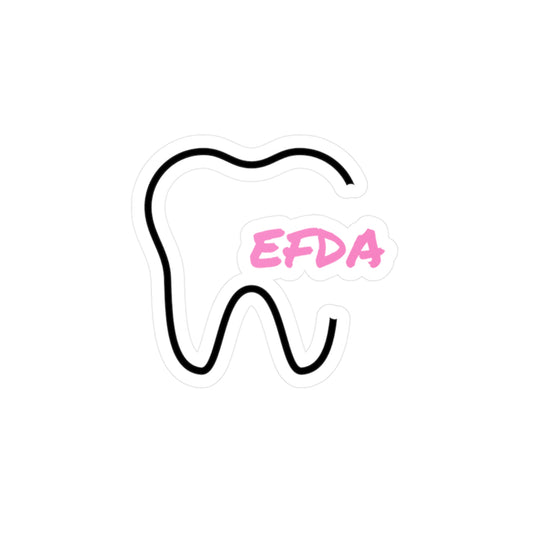 Tooth Outline Kiss-Cut Vinyl Sticker – EFDA Pink Dental Decal