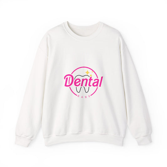 Dental Babe Crewneck Sweatshirt — Cute Pink Tooth Logo for Dental Students & Hygienists