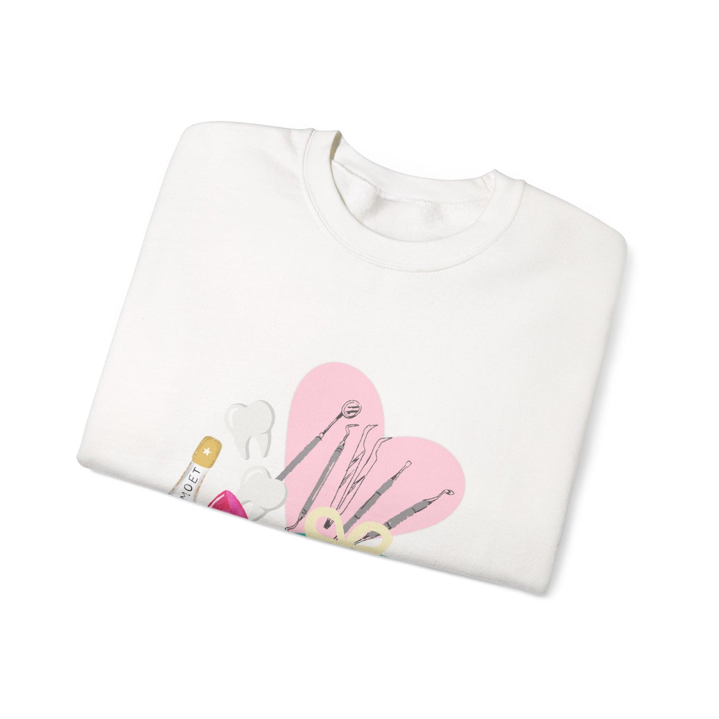 Dental Celebration Icons Sweatshirt — Champagne, High Heel & Gift Crewneck