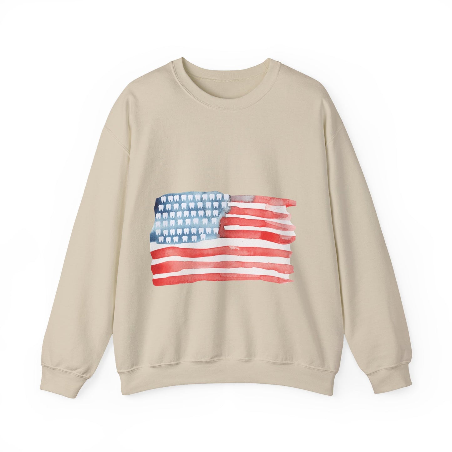 American Watercolor Tooth Flag Sweatshirt