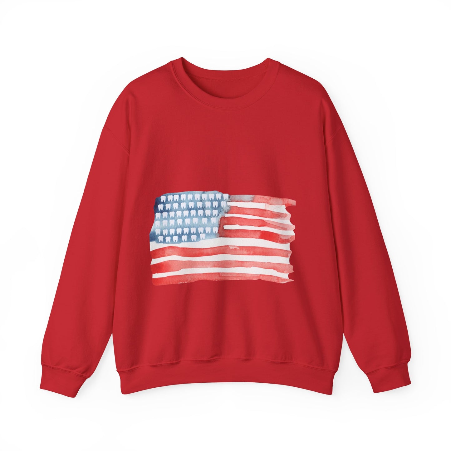 American Watercolor Tooth Flag Sweatshirt