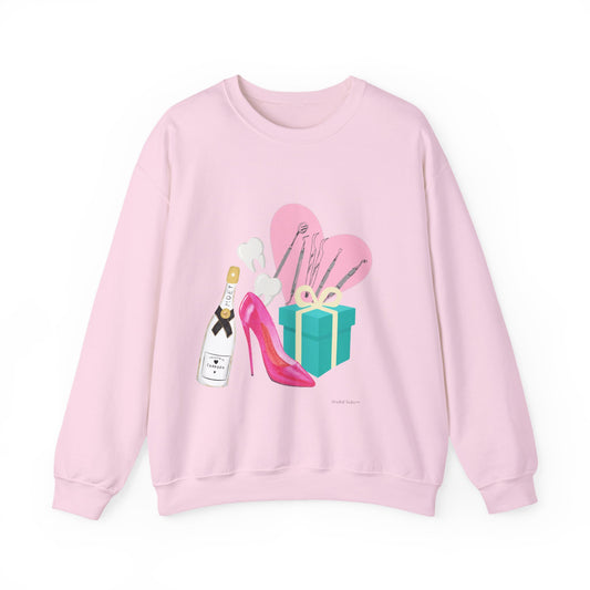 Dental Celebration Icons Sweatshirt — Champagne, High Heel & Gift Crewneck