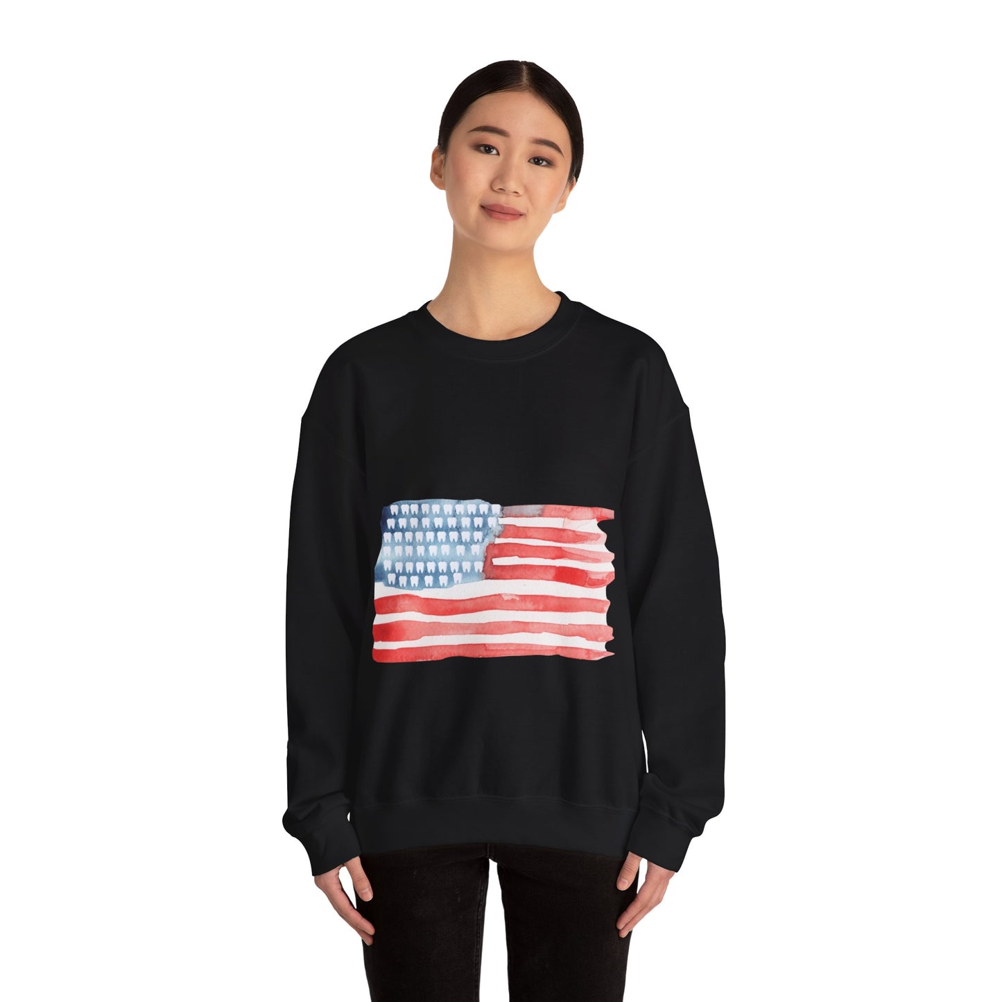American Watercolor Tooth Flag Sweatshirt