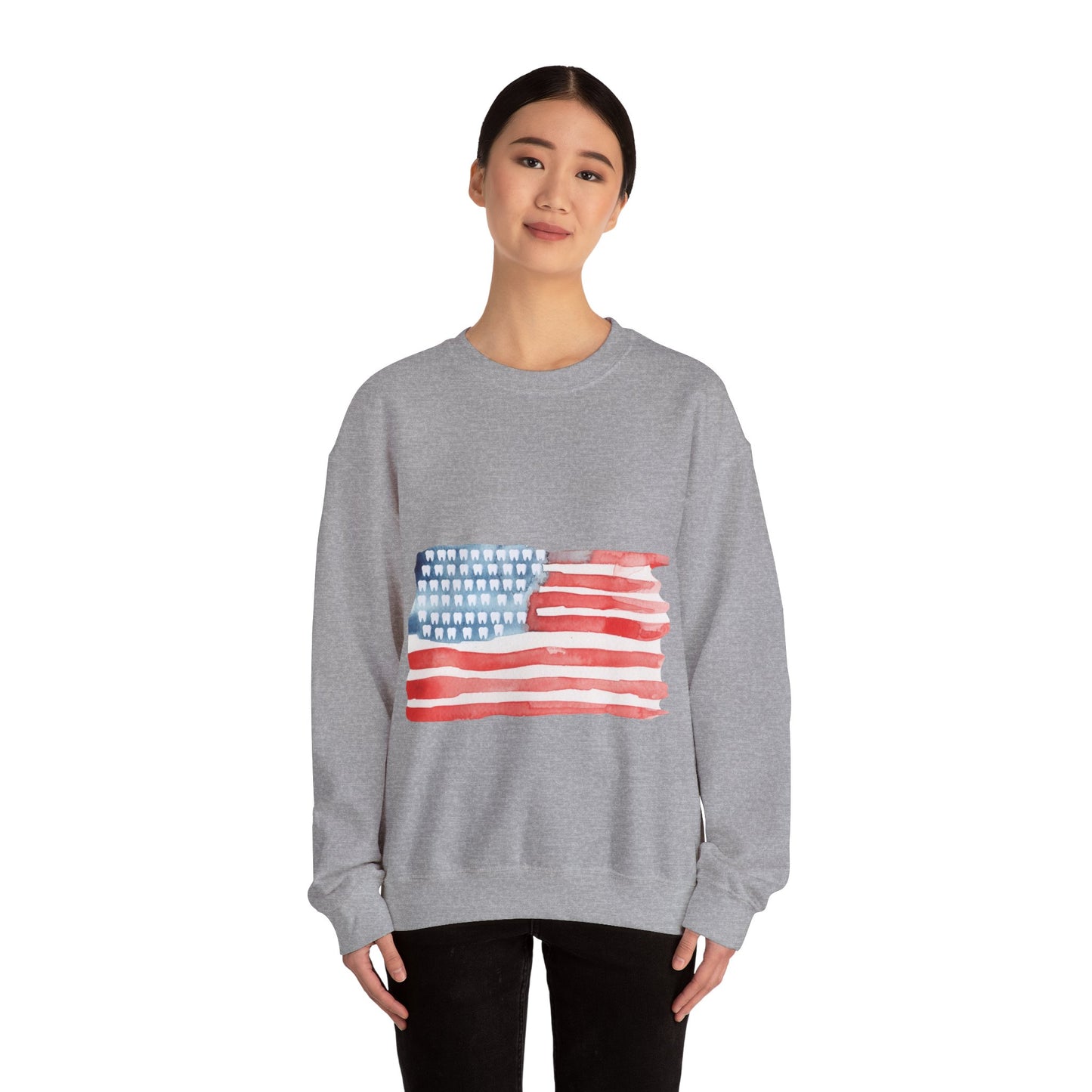American Watercolor Tooth Flag Sweatshirt