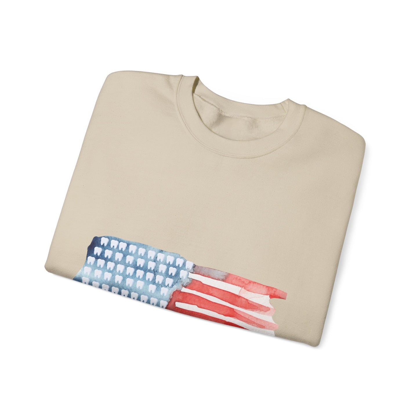 American Watercolor Tooth Flag Sweatshirt