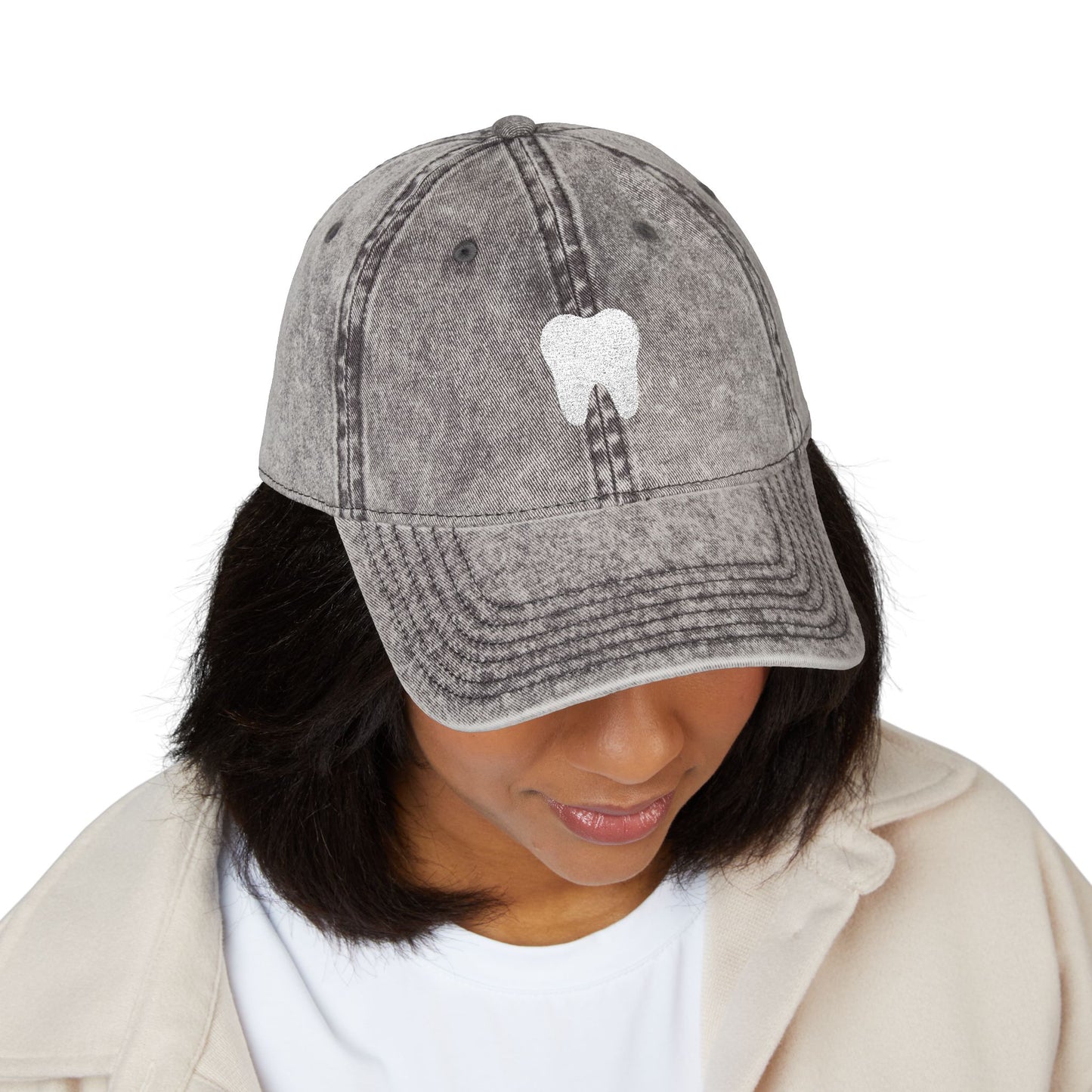 Embroidered Tooth Vintage Cap