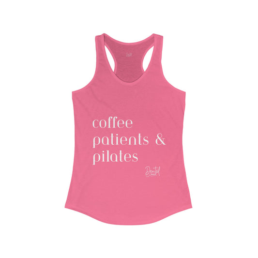 Coffee Patients and Pilates  Racerback Tank