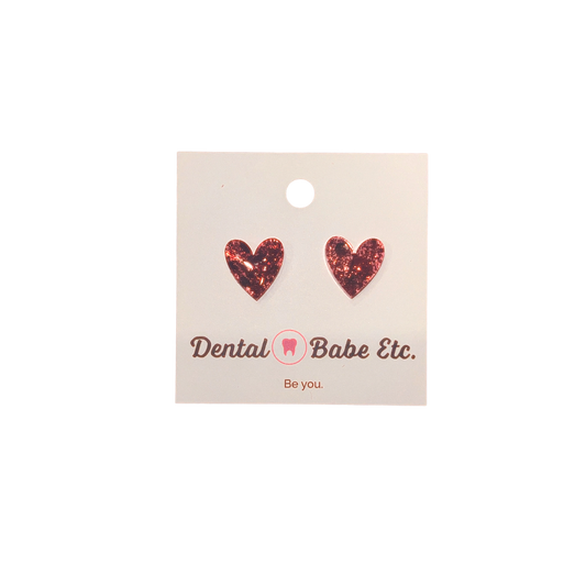 Red hot heart earrings
